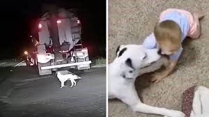 Stray Canine Jumps In Entrance of Dashing Truck to Save Little Lady